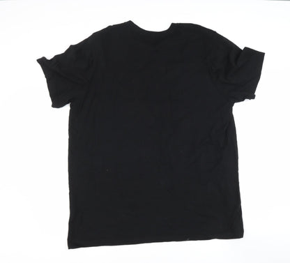 Preworn Mens Black  Cotton  T-Shirt Size XLT Round Neck  - ali