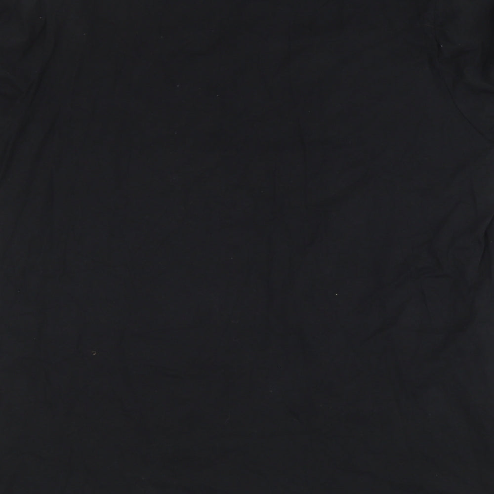 Preworn Mens Black  Cotton  T-Shirt Size XLT Round Neck  - ali