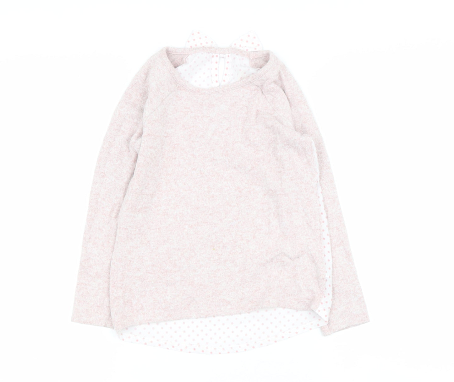 Dunnes Stores Girls Pink  Viscose Basic Casual Size 7 Years Round Neck