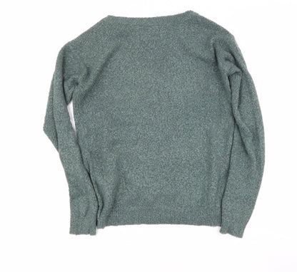 VERA MONDa Womens Green Round Neck  Acrylic Pullover Jumper Size S