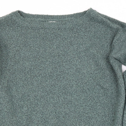 VERA MONDa Womens Green Round Neck  Acrylic Pullover Jumper Size S