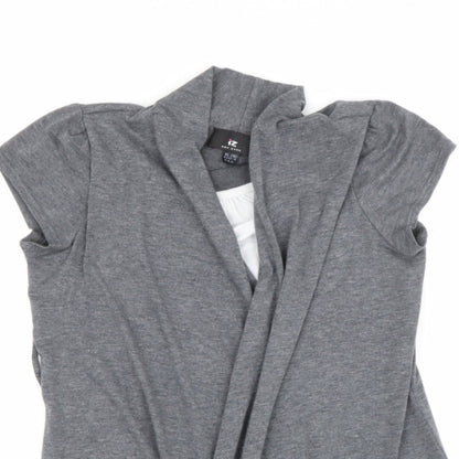 amy dyer Womens Grey V-Neck  Polyethylene Henley Jumper Size XL