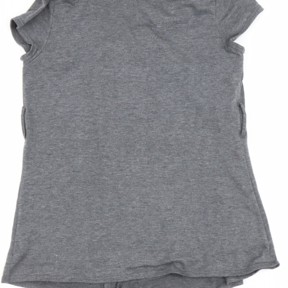 amy dyer Womens Grey V-Neck  Polyethylene Henley Jumper Size XL