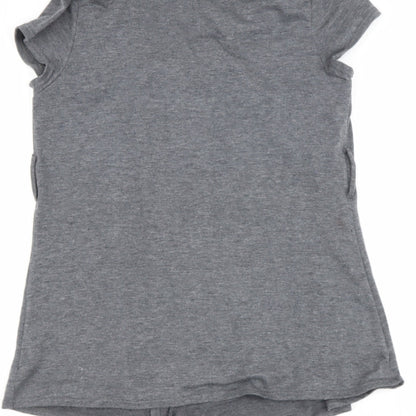 amy dyer Womens Grey V-Neck  Polyethylene Henley Jumper Size XL