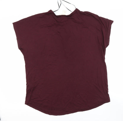 Basic Womens Purple  Viscose Basic Blouse Size M Roll Neck