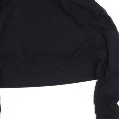 Flirtitude Womens Black Round Neck  Cotton Henley Jumper Size M
