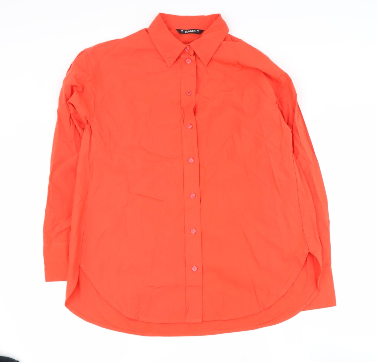 Womens UK Size S Dunnes Stores Orange Basic Button-Up