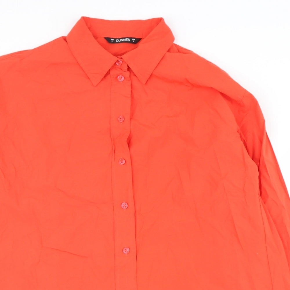Womens UK Size S Dunnes Stores Orange Basic Button-Up