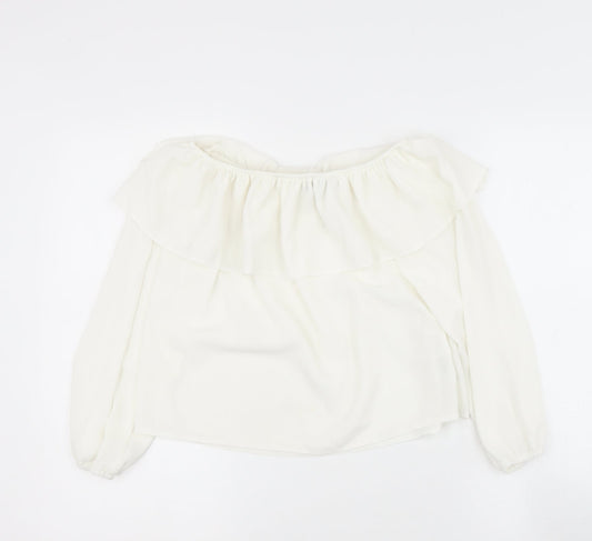 Womens UK Size 10 newlook Beige Basic Blouse