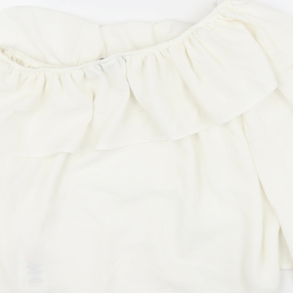 Womens UK Size 10 newlook Beige Basic Blouse