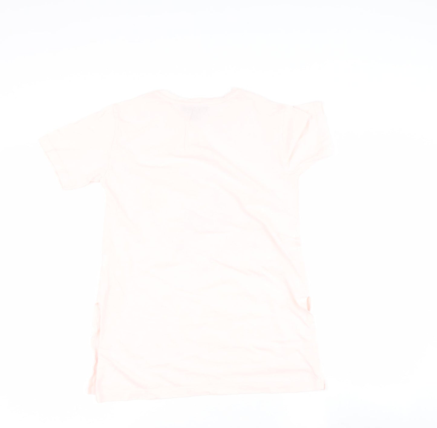 Primark Womens Pink  Cotton Basic T-Shirt Size 6 Round Neck - Love