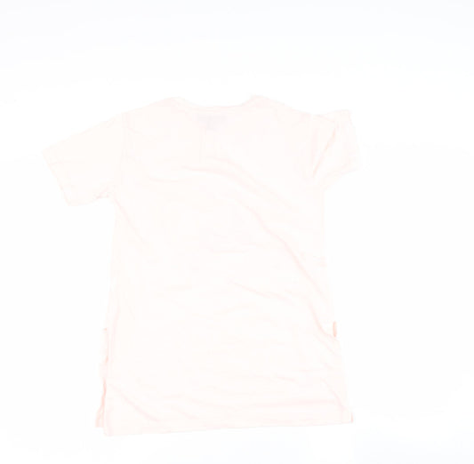 Primark Womens Pink  Cotton Basic T-Shirt Size 6 Round Neck - Love