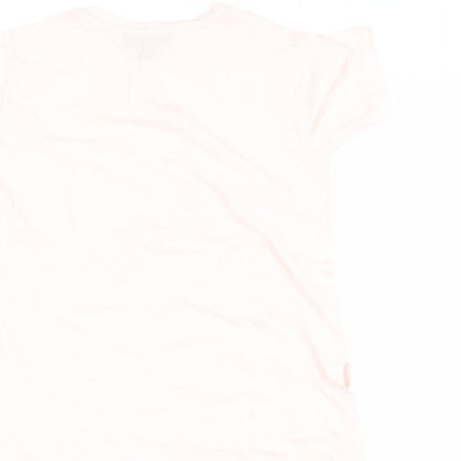 Primark Womens Pink  Cotton Basic T-Shirt Size 6 Round Neck - Love