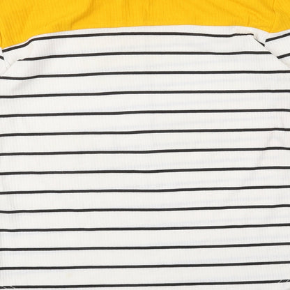 SheIn Womens Multicoloured Striped Polyester Basic T-Shirt Size S Crew Neck