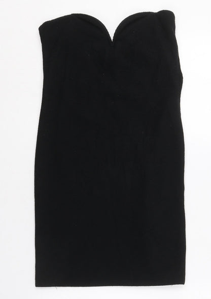 H&M Womens Black  Polyester Bodycon  Size S  Sweetheart