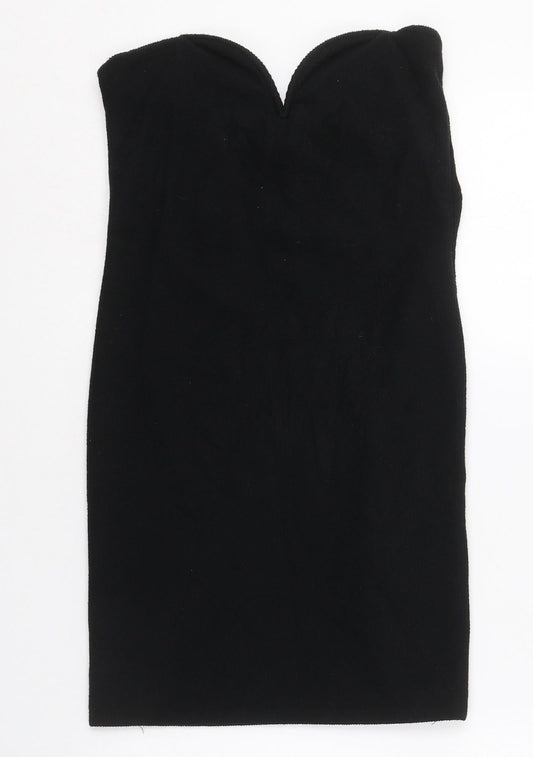 H&M Womens Black  Polyester Bodycon  Size S  Sweetheart