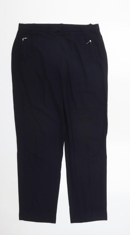 Womens UK Size 14 Marks and Spencer Regular Fit  Blue Trousers