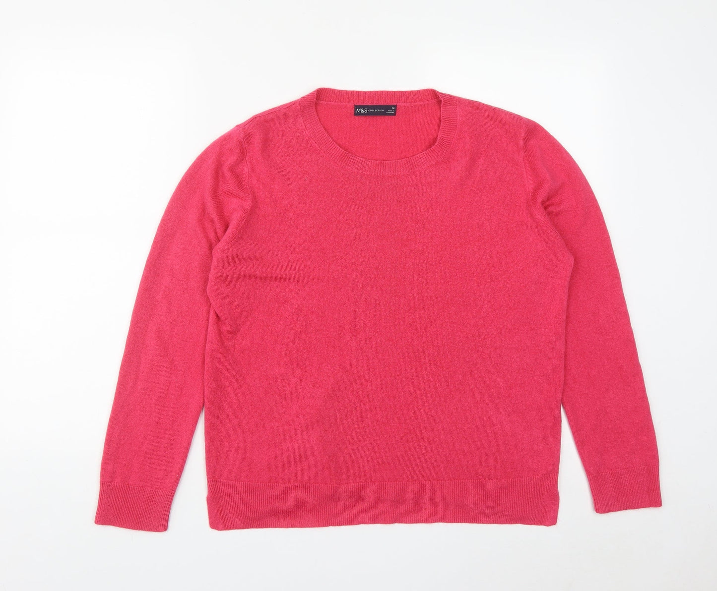 Womens UK Size 16 Marks and Spencer Pink Pullover Jumper