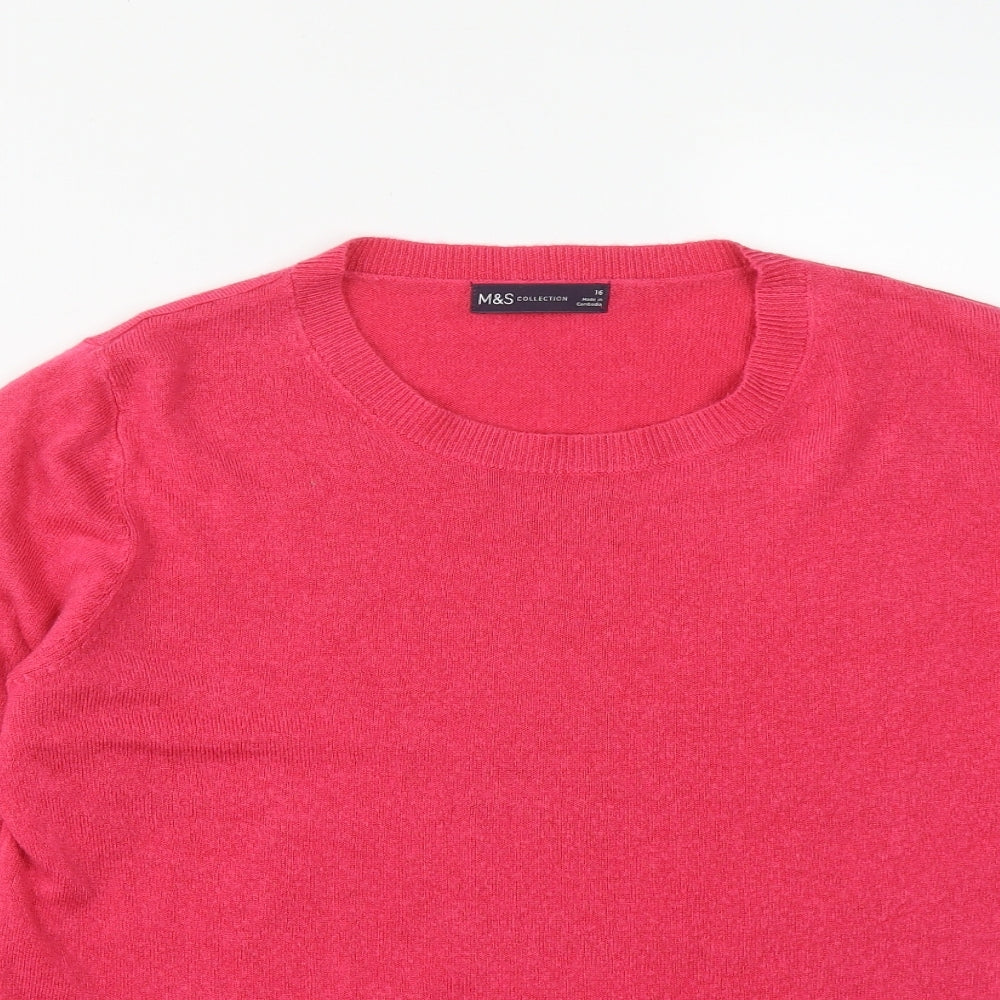 Womens UK Size 16 Marks and Spencer Pink Pullover Jumper