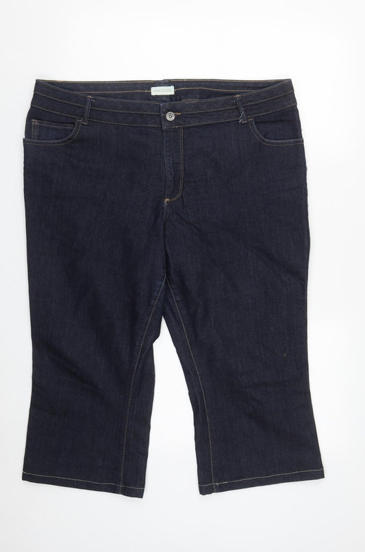 Monsoon Womens Blue  Cotton Cropped Jeans Size 40 in L21 in Regular Zip