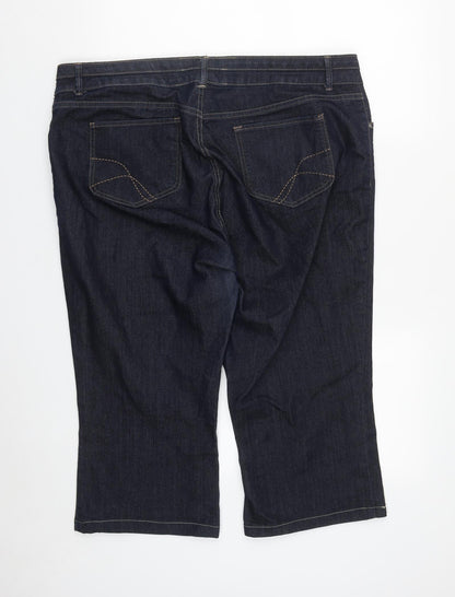 Monsoon Womens Blue  Cotton Cropped Jeans Size 40 in L21 in Regular Zip