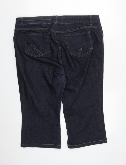 Monsoon Womens Blue  Cotton Cropped Jeans Size 40 in L21 in Regular Zip