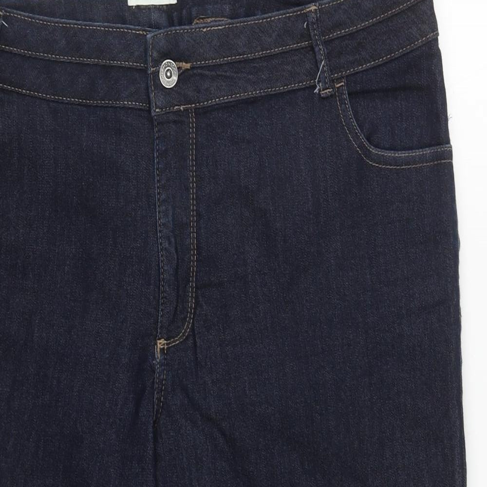 Monsoon Womens Blue  Cotton Cropped Jeans Size 40 in L21 in Regular Zip