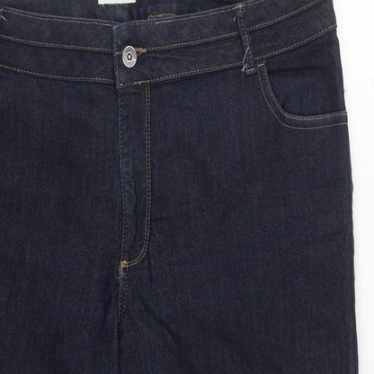 Monsoon Womens Blue  Cotton Cropped Jeans Size 40 in L21 in Regular Zip