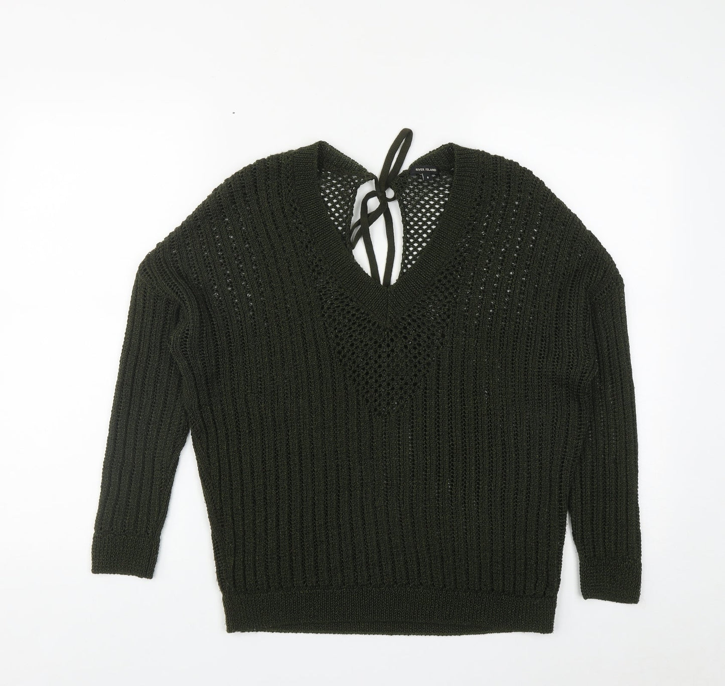 Womens UK Size 6 River Island Green Pullover Jumper