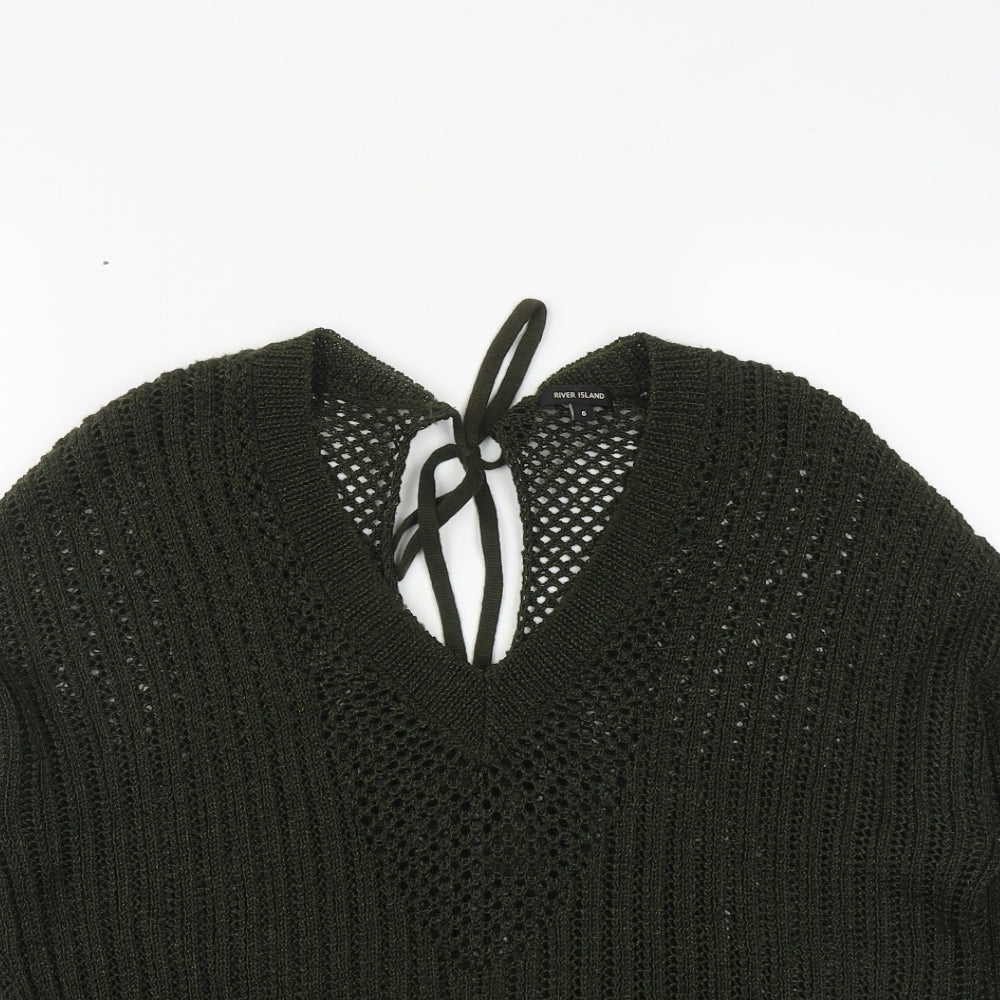 Womens UK Size 6 River Island Green Pullover Jumper