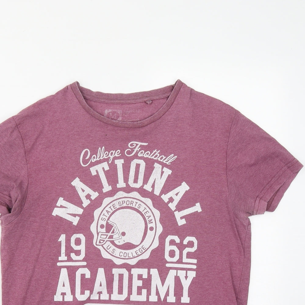 Preworn Mens Red  Polyester  T-Shirt Size M Round Neck