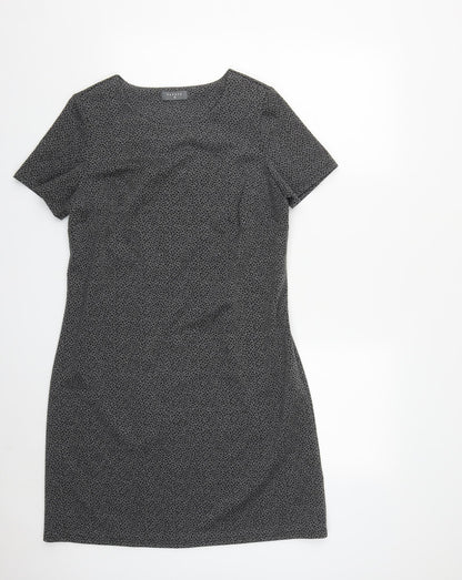 Papaya Womens Green Geometric Polyester A-Line  Size 12  Roll Neck