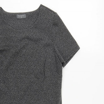 Papaya Womens Green Geometric Polyester A-Line  Size 12  Roll Neck