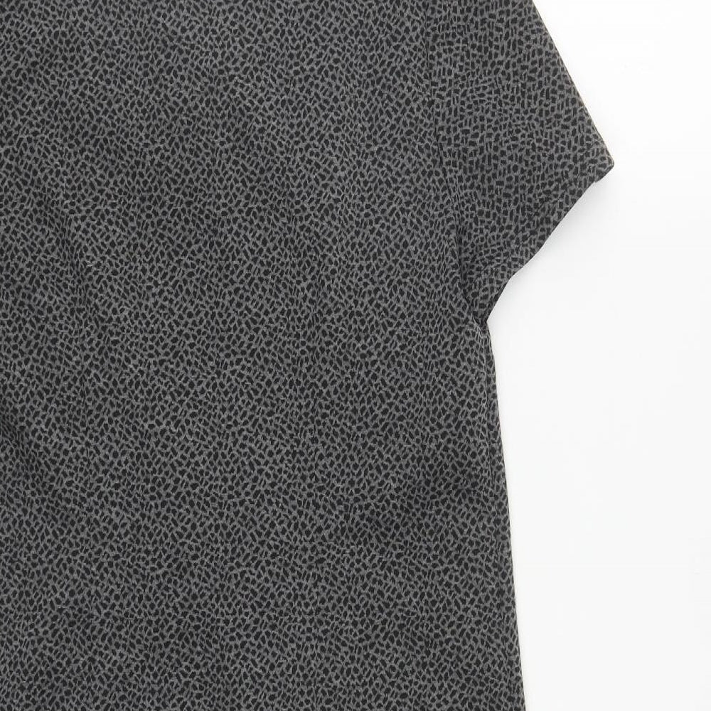 Papaya Womens Green Geometric Polyester A-Line  Size 12  Roll Neck