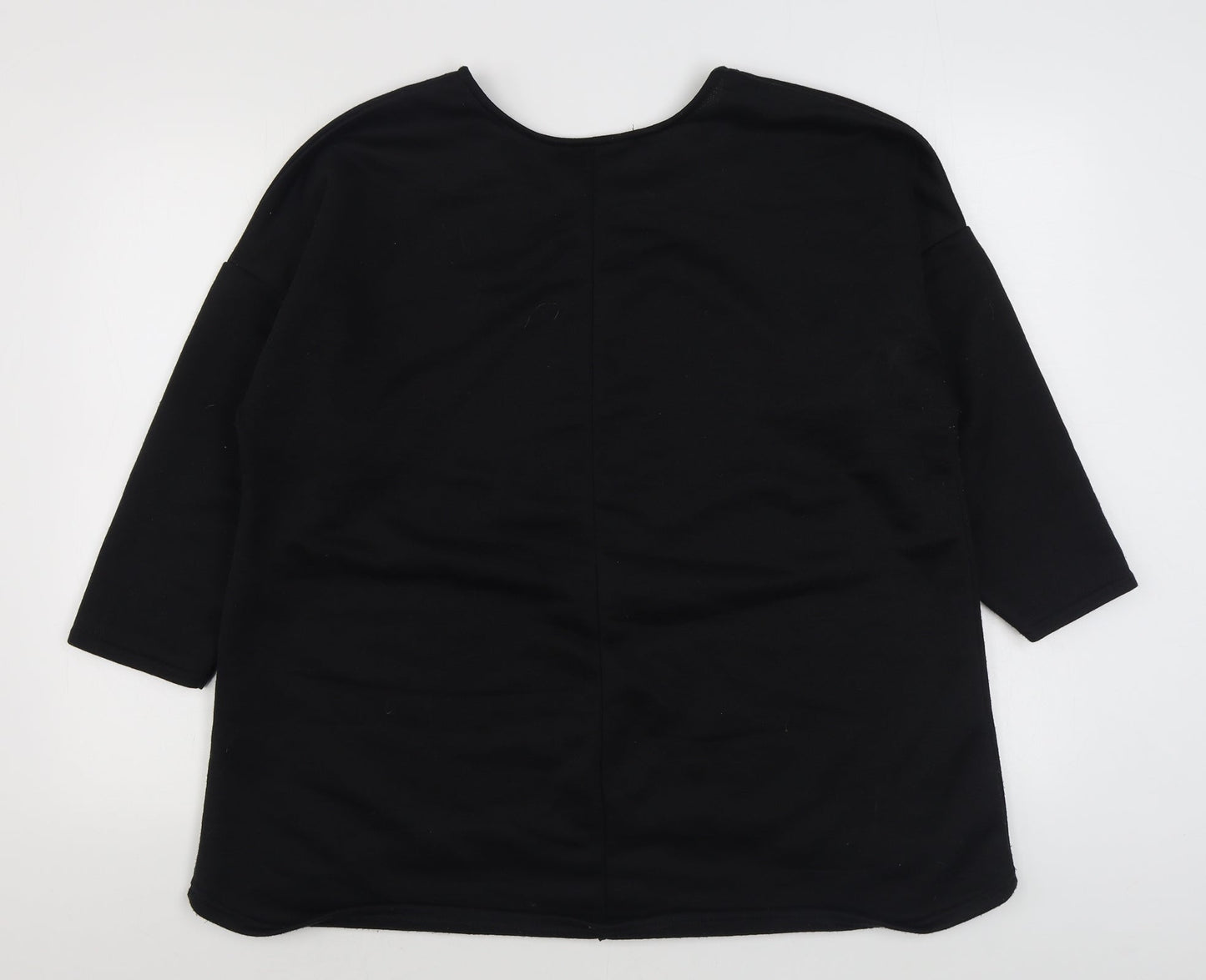 Peacocks Womens Black  Polyester Pullover Sweatshirt Size L  Pullover