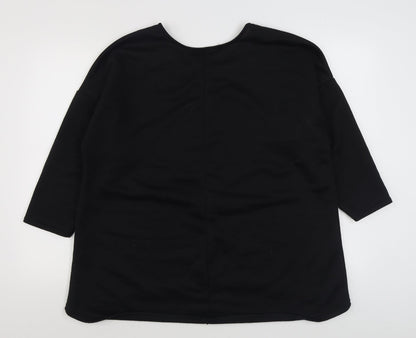 Peacocks Womens Black  Polyester Pullover Sweatshirt Size L  Pullover
