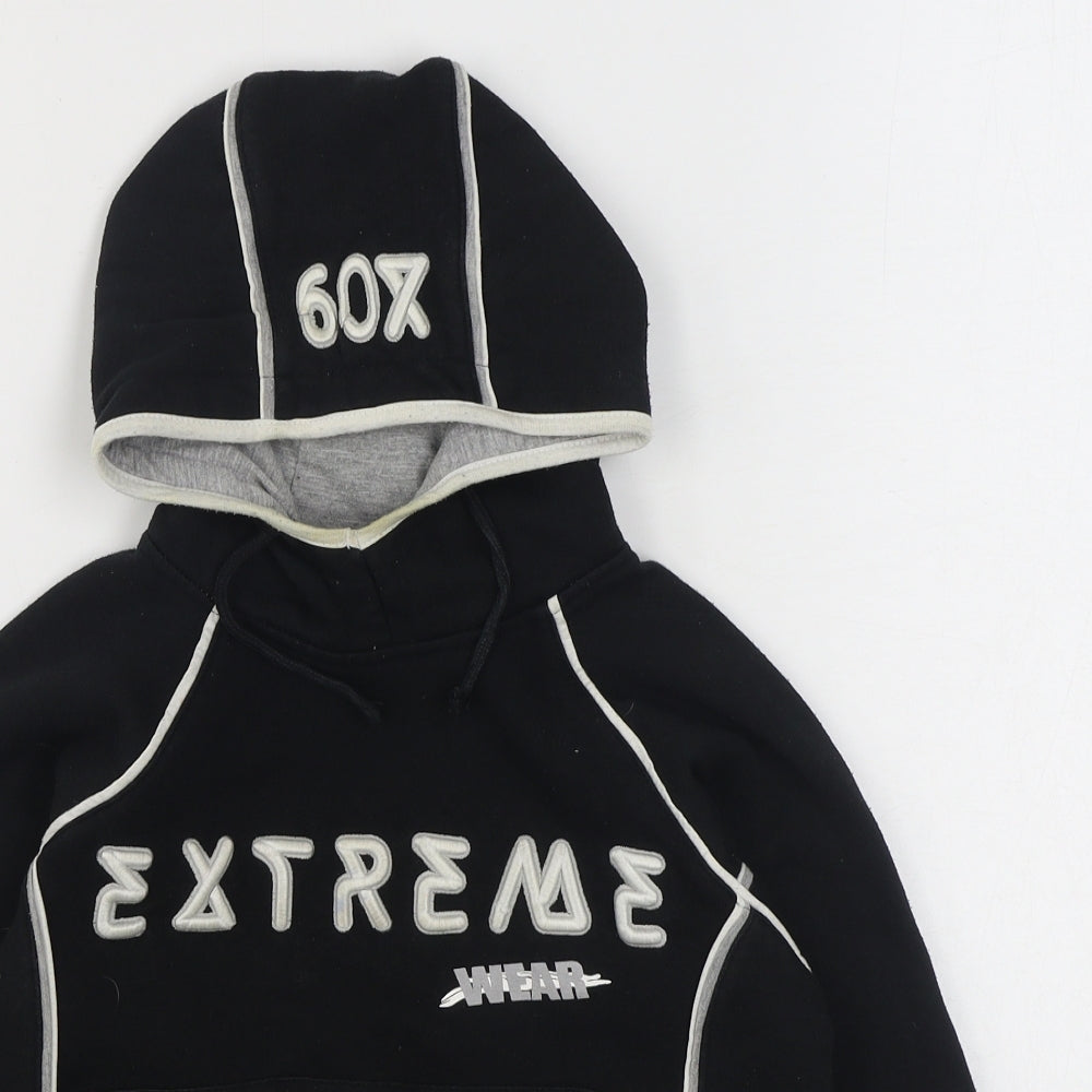 Protonic Boys Black  Cotton Pullover Hoodie Size 7-8 Years  Pullover
