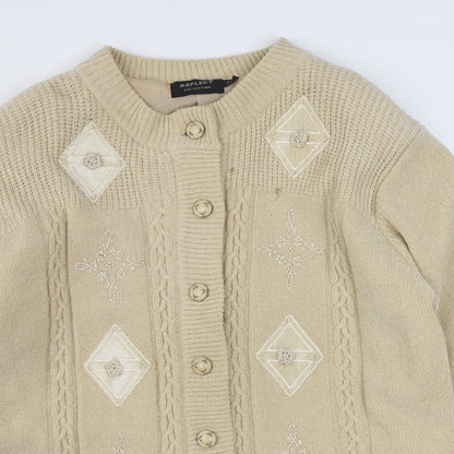 Reflect Collection Womens Beige   Jacket Coatigan Size L  Button