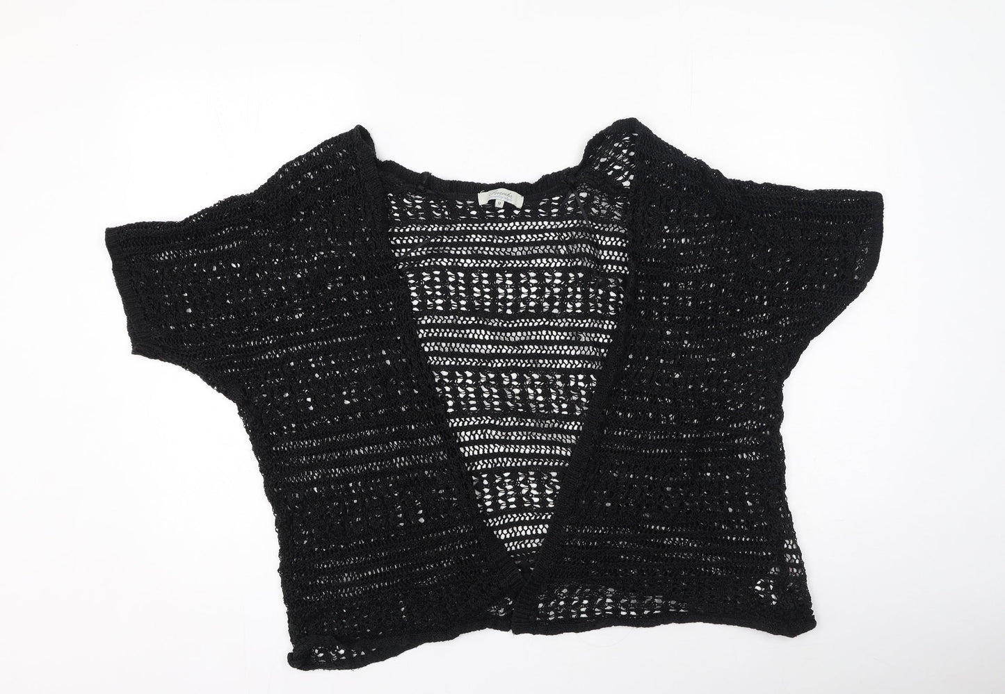 Womens UK Size M peacoks Black Cardigan Jumper