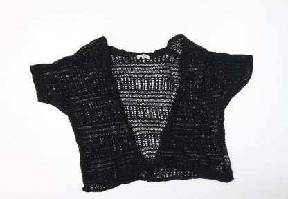 Womens UK Size M peacoks Black Cardigan Jumper