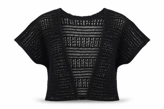 Womens UK Size M peacoks Black Cardigan Jumper