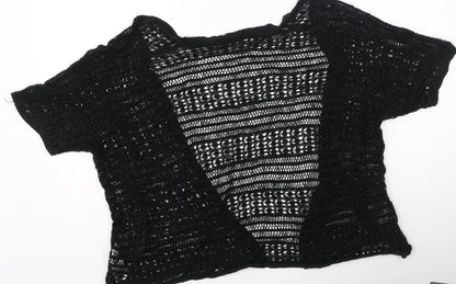 Womens UK Size M peacoks Black Cardigan Jumper