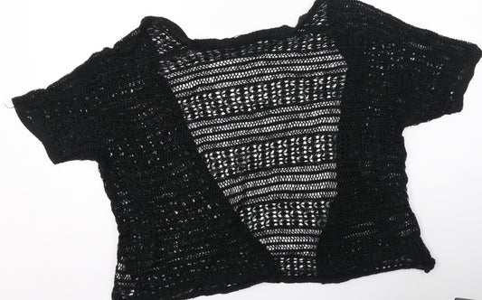 Womens UK Size M peacoks Black Cardigan Jumper