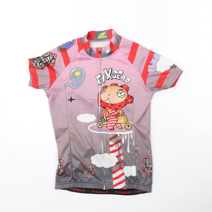 FIXGEAR Boys Multicoloured  Polyester Basic T-Shirt Size S High Neck
