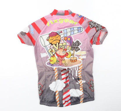 FIXGEAR Boys Multicoloured  Polyester Basic T-Shirt Size S High Neck