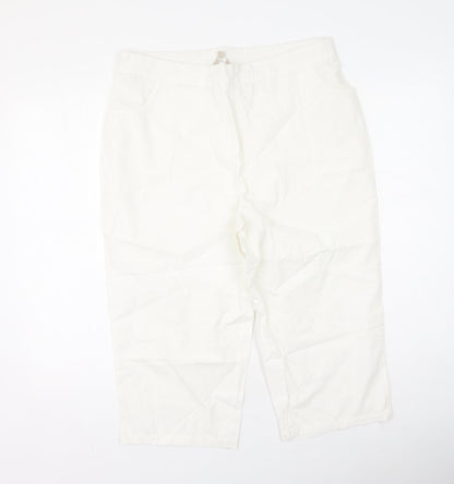 Anthology Womens White  Cotton Trousers  Size 16  Regular