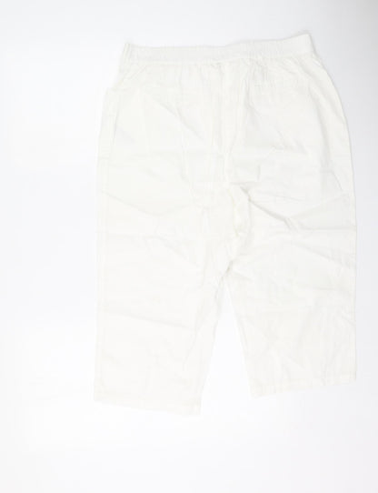Anthology Womens White  Cotton Trousers  Size 16  Regular