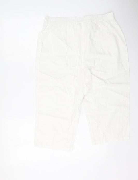 Anthology Womens White  Cotton Trousers  Size 16  Regular