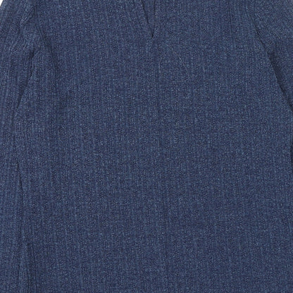 Womens UK Size 14 NEXT Blue Henley Jumper