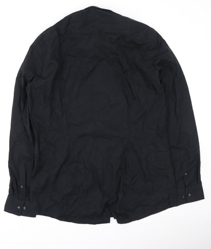 Mens UK Size 42 NEXT Black  Button-Up Long Sleeve Casual Shirt